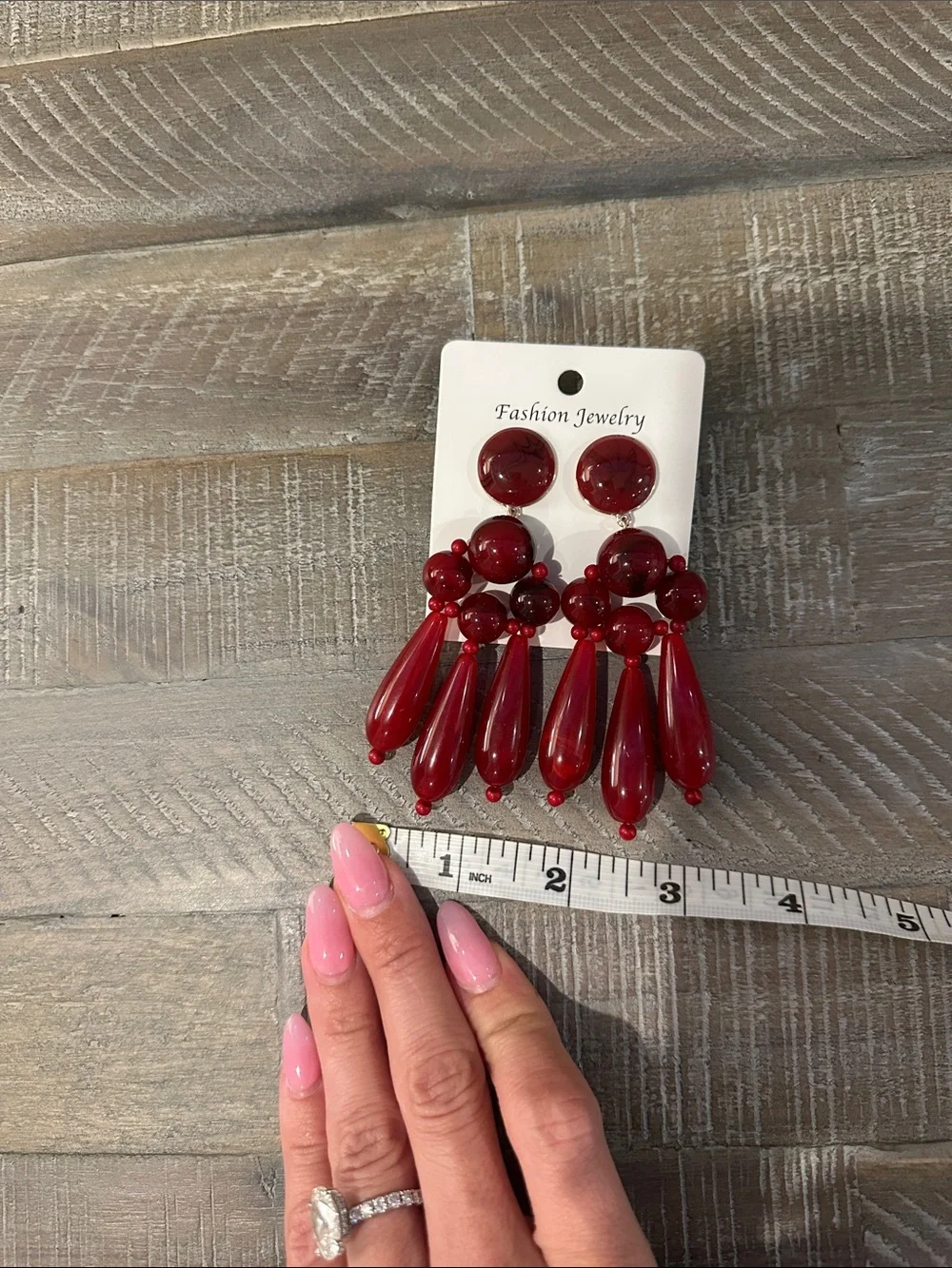 Fashion Jewelry Cherry Red Beaded Chandelier Earrings